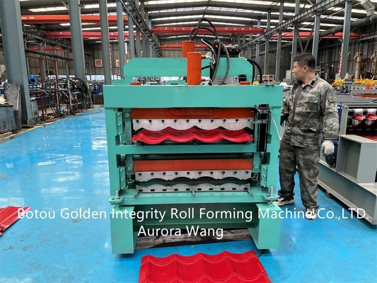 JCX 1200mm টাইল মেকিং মেশিন ছাদ প্যানেল রোল ফর্মিং মেশিন
