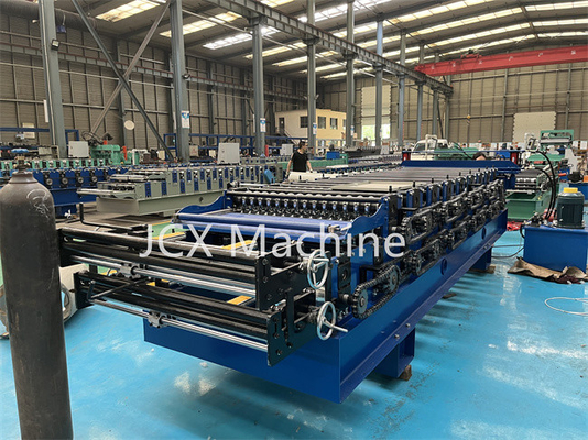 5.5kW ডাবল লেয়ার ফর্মিং মেশিন, ঢেউতোলা ছাদের রঙ স্টিল রোল ফর্মিং মেশিন